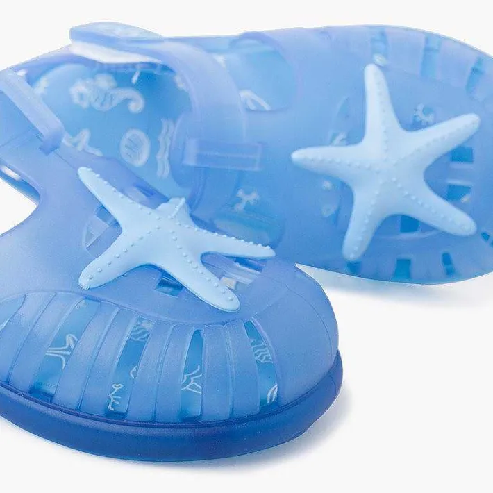 Pisamonas Jelly Sandals And Beachwear>Jelly Shoes With Loop Fasteners And A Starfish