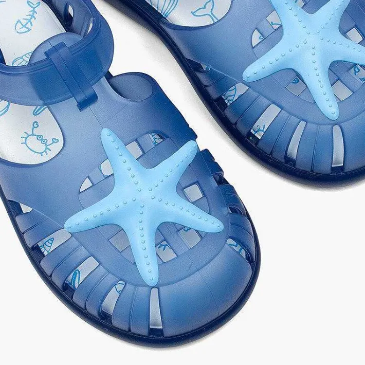 Pisamonas Jelly Sandals And Beachwear>Jelly Shoes With Loop Fasteners And A Starfish