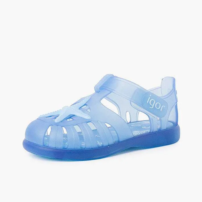 Pisamonas Jelly Sandals And Beachwear>Jelly Shoes With Loop Fasteners And A Starfish