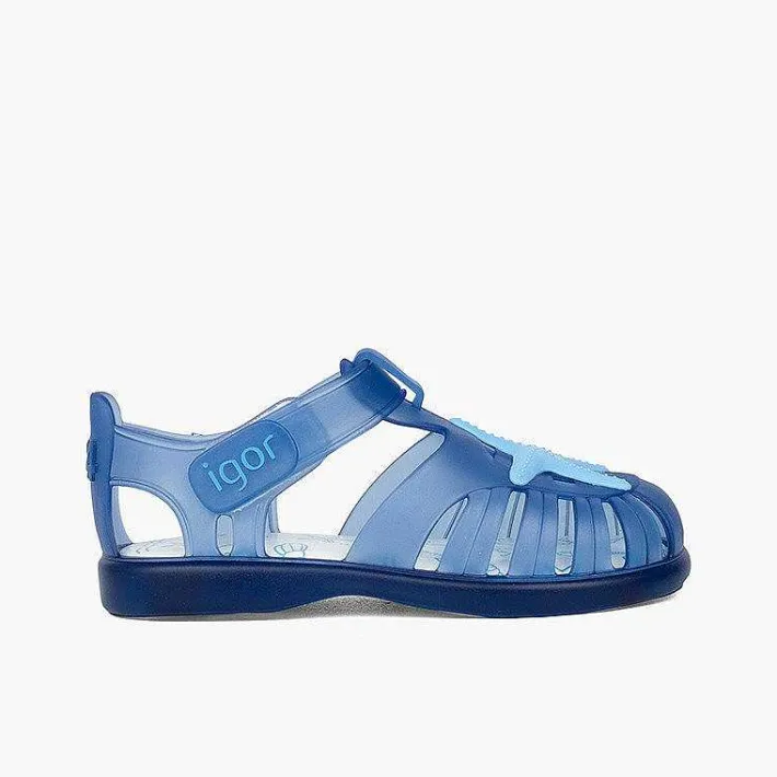Pisamonas Jelly Sandals And Beachwear>Jelly Shoes With Loop Fasteners And A Starfish