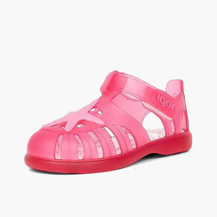 Pisamonas Jelly Sandals And Beachwear>Jelly Shoes With Loop Fasteners And A Starfish