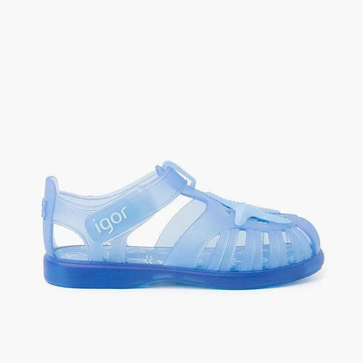Pisamonas Jelly Sandals And Beachwear>Jelly Shoes With Loop Fasteners And A Starfish