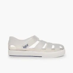 Pisamonas Jelly Sandals And Beachwear>Jelly Shoes With Loop Fasteners Strap Star
