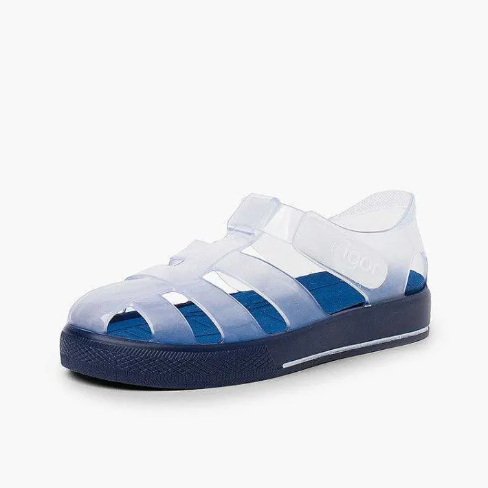 Pisamonas Jelly Sandals And Beachwear>Jelly Shoes With Loop Fasteners Colored Sole