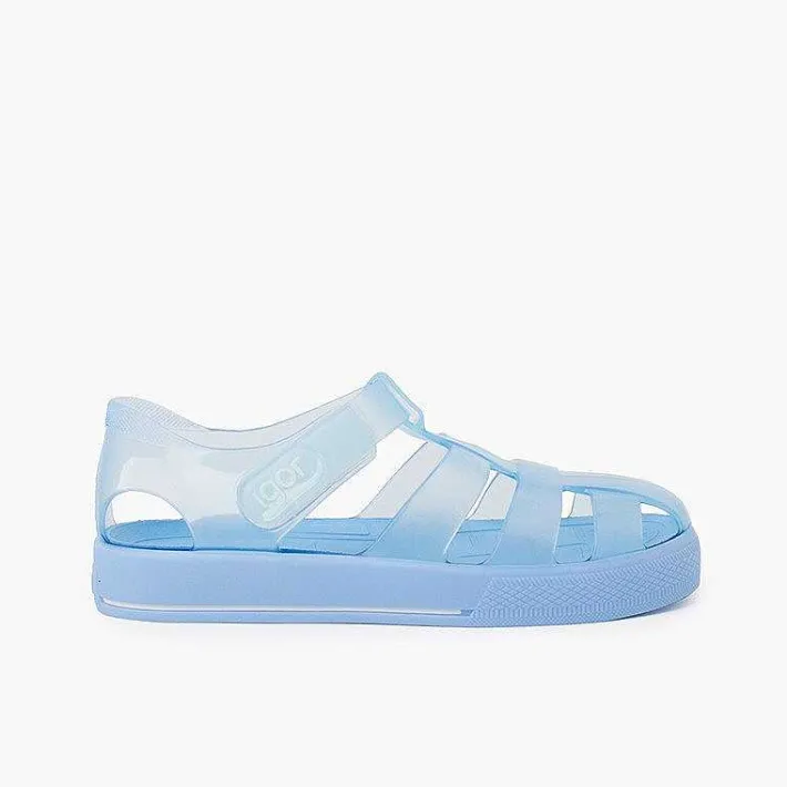 Pisamonas Jelly Sandals And Beachwear>Jelly Shoes With Loop Fasteners Colored Sole