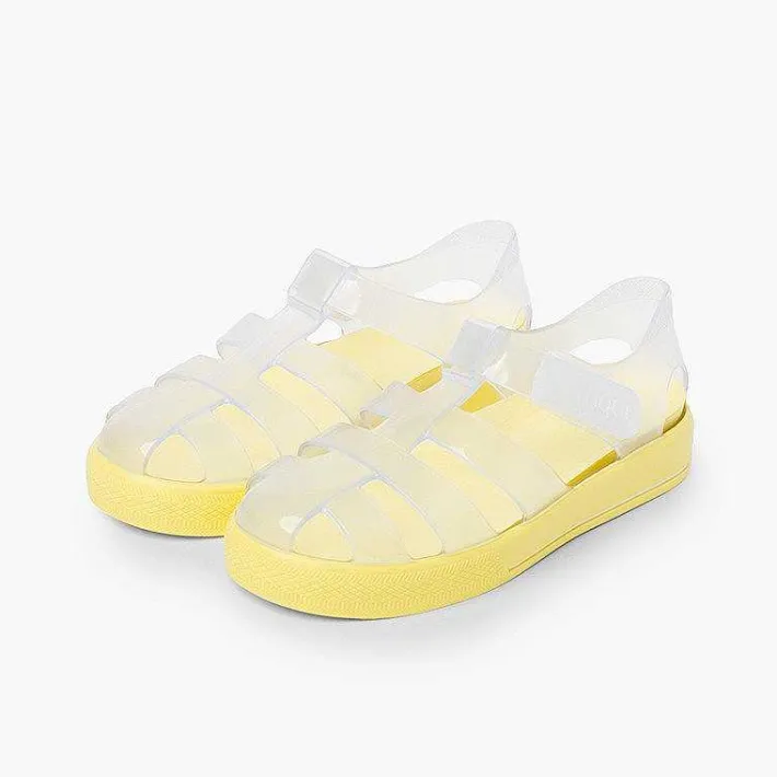 Pisamonas Jelly Sandals And Beachwear>Jelly Shoes With Loop Fasteners Colored Sole