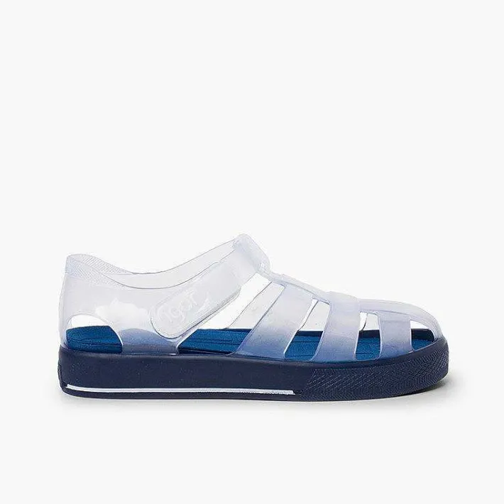 Pisamonas Jelly Sandals And Beachwear>Jelly Shoes With Loop Fasteners Colored Sole