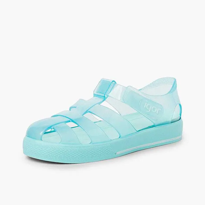 Pisamonas Jelly Sandals And Beachwear>Jelly Shoes With Loop Fasteners Colored Sole