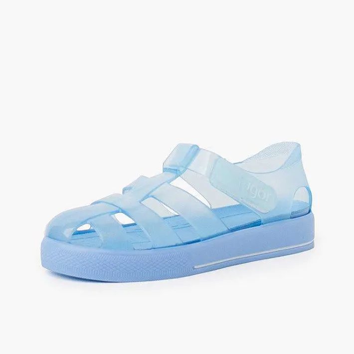 Pisamonas Jelly Sandals And Beachwear>Jelly Shoes With Loop Fasteners Colored Sole