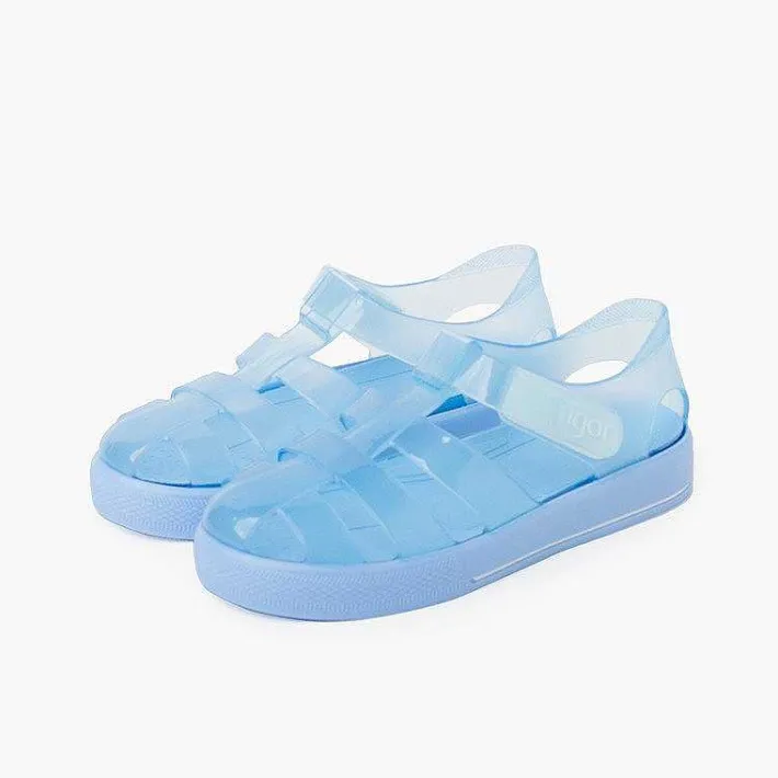 Pisamonas Jelly Sandals And Beachwear>Jelly Shoes With Loop Fasteners Colored Sole