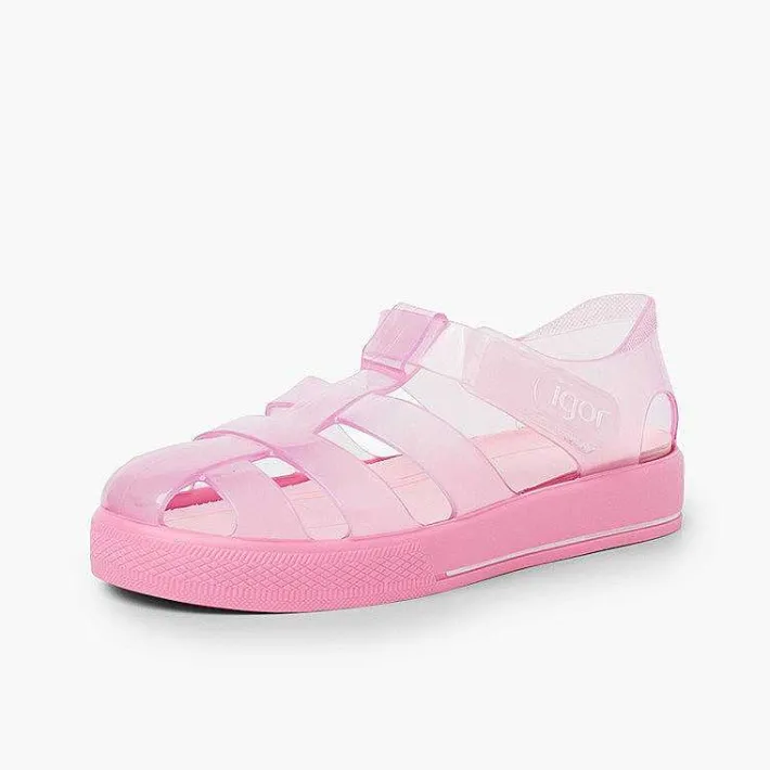 Pisamonas Jelly Sandals And Beachwear>Jelly Shoes With Loop Fasteners Colored Sole