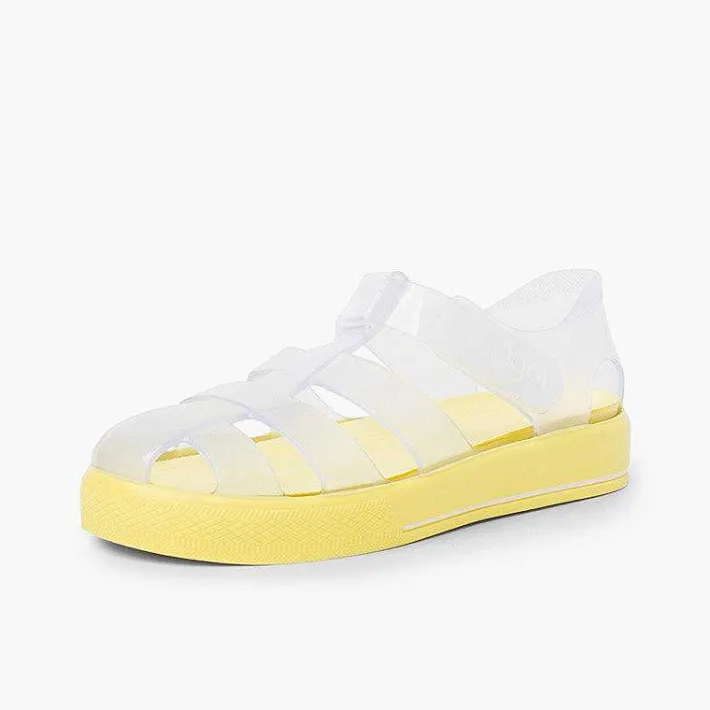 Pisamonas Jelly Sandals And Beachwear>Jelly Shoes With Loop Fasteners Colored Sole