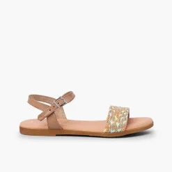 Pisamonas Sandals>Jute Braided Strap Sandal With Buckle Closure