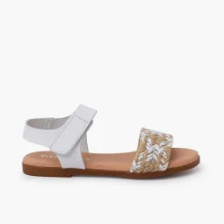Pisamonas Sandals>Jute Upper Sandals Hook-And-Loop Strap