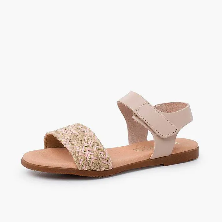 Pisamonas Sandals>Jute Upper Sandals Hook-And-Loop Strap