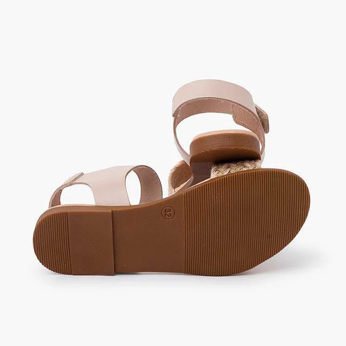 Pisamonas Sandals>Jute Upper Sandals Hook-And-Loop Strap
