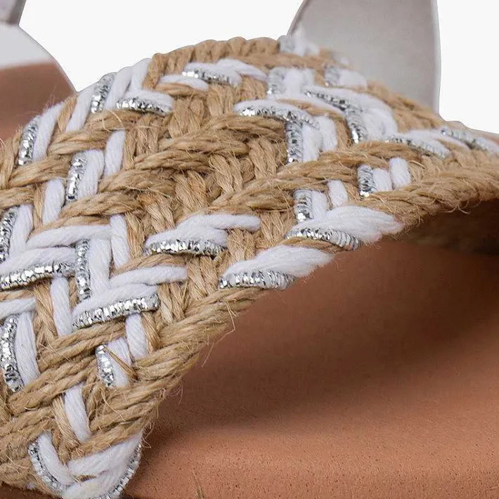Pisamonas Sandals>Jute Upper Sandals Hook-And-Loop Strap