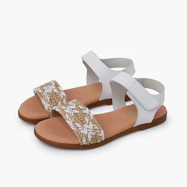 Pisamonas Sandals>Jute Upper Sandals Hook-And-Loop Strap