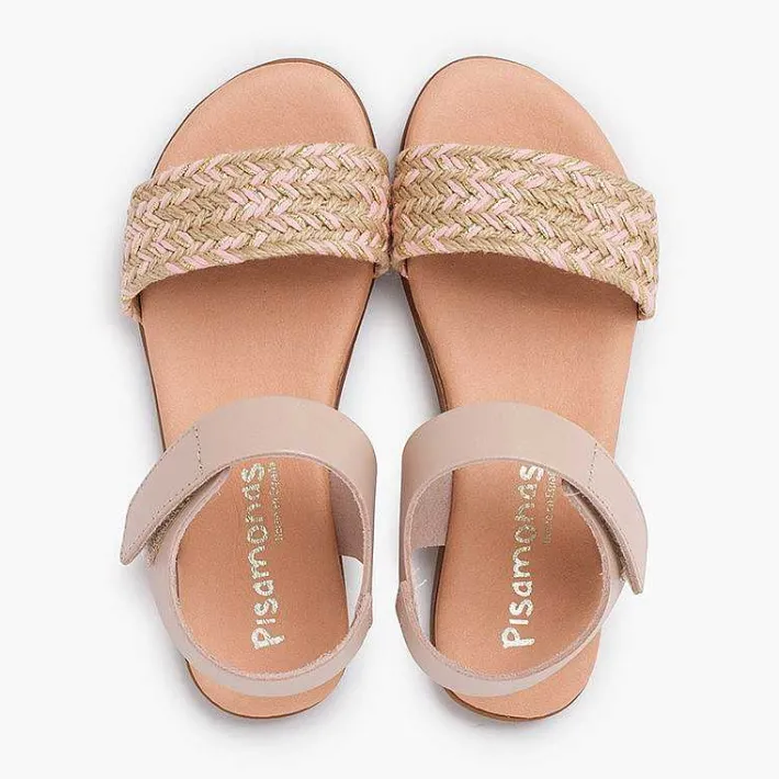 Pisamonas Sandals>Jute Upper Sandals Hook-And-Loop Strap