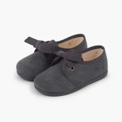 Pisamonas Brogues And Bluchers>Kids Blucher-Style Shoe With Bow And Broguing