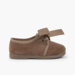 Pisamonas Brogues And Bluchers>Kids Blucher-Style Shoe With Bow And Broguing