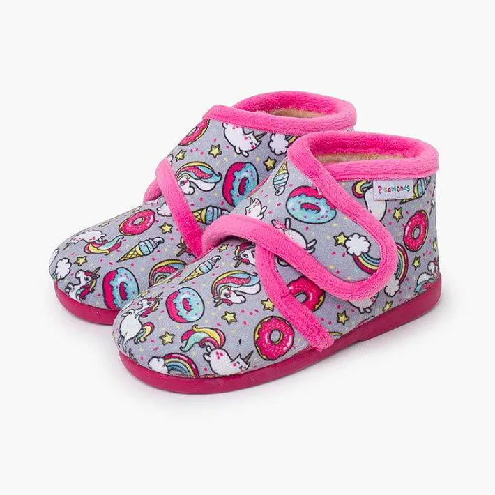 Pisamonas Slippers>Kids Boot Slippers With Drawings