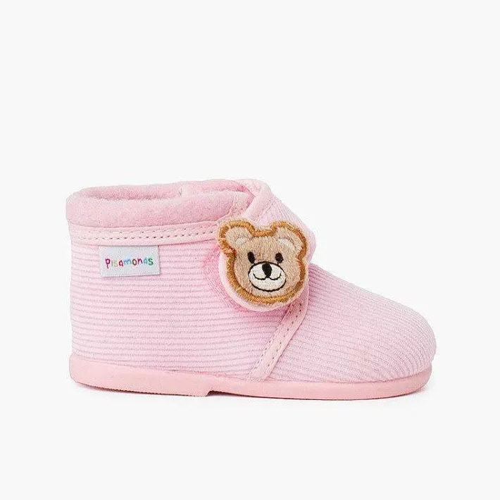 Pisamonas Slippers>Kids Corduroy Slipper Boots Bear