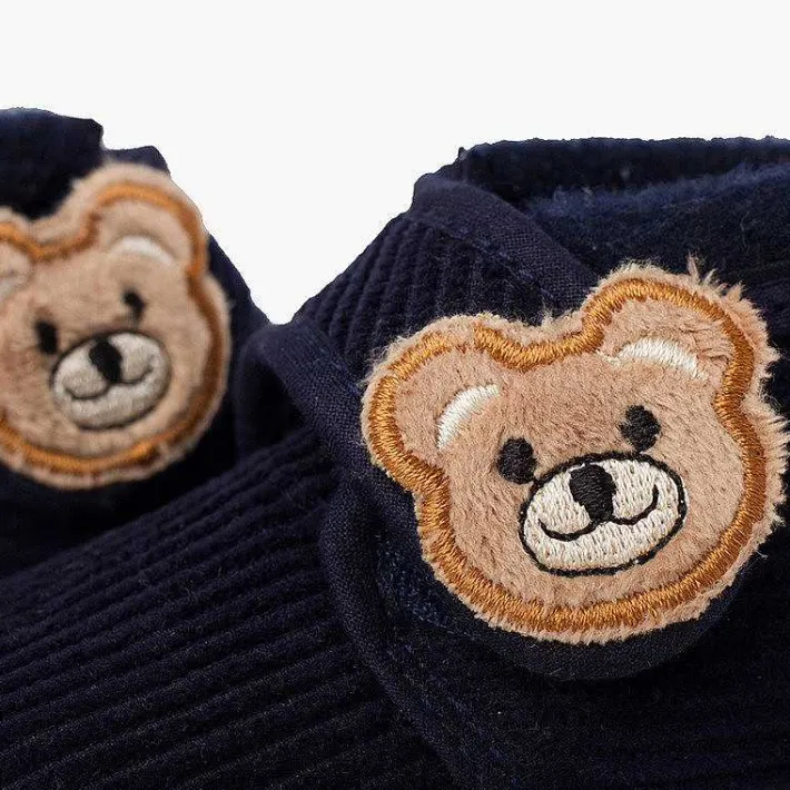 Pisamonas Slippers>Kids Corduroy Slipper Boots Bear