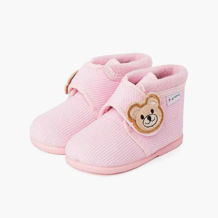 Pisamonas Slippers>Kids Corduroy Slipper Boots Bear