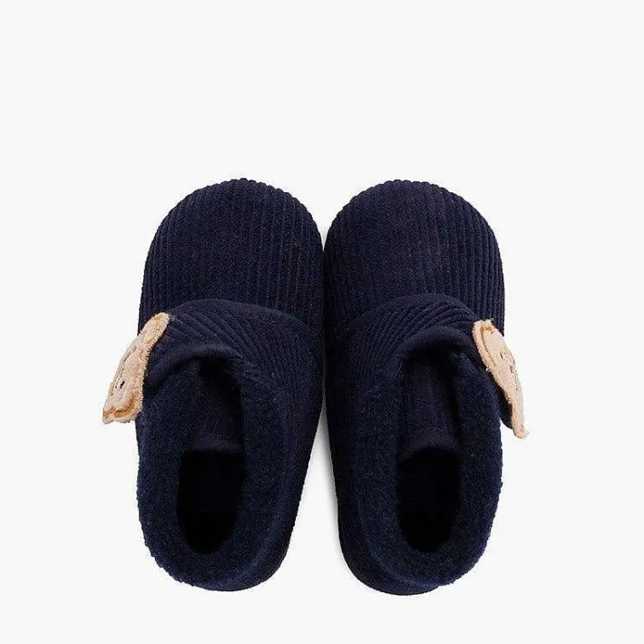 Pisamonas Slippers>Kids Corduroy Slipper Boots Bear