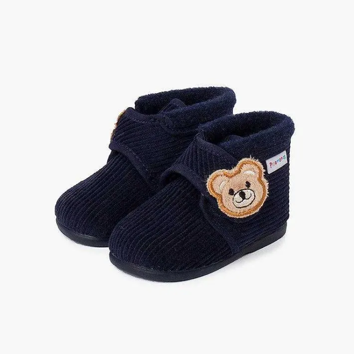 Pisamonas Slippers>Kids Corduroy Slipper Boots Bear