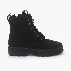 Pisamonas Boots>Kids Military Style Suede Boots Colour Black