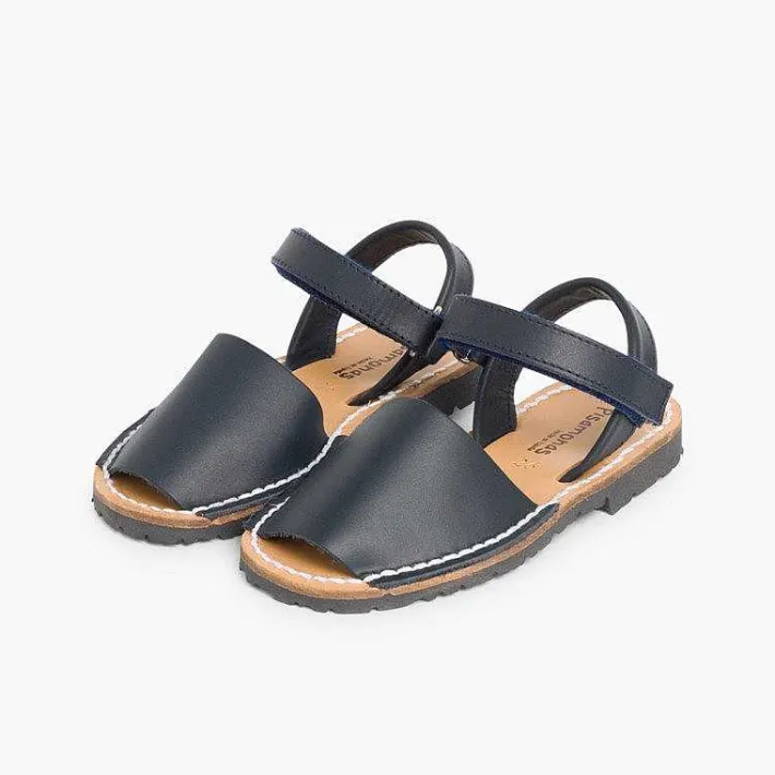 Pisamonas Avarcas Menorcan Sandals>Kids Nappa Avarcas Menorcan Riptape Sandals