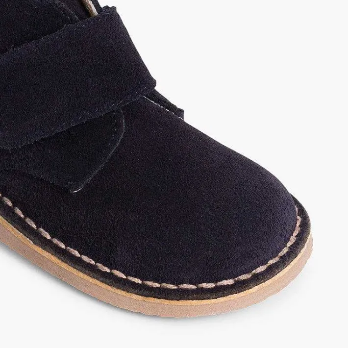 Pisamonas School Shoes>Kids Riptape Suede Desert Boots