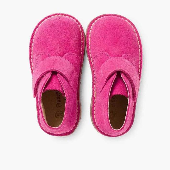 Pisamonas School Shoes>Kids Riptape Suede Desert Boots