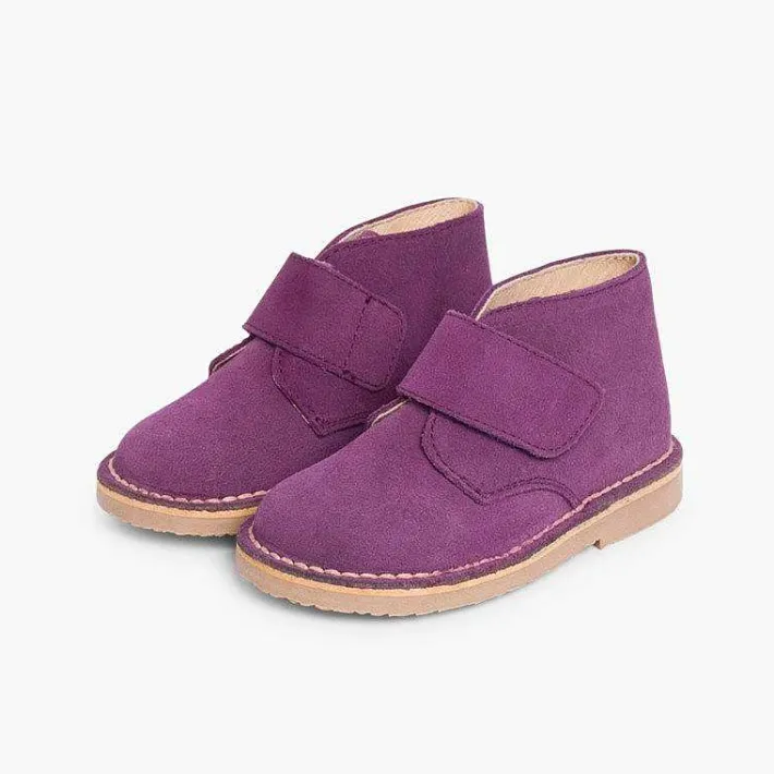 Pisamonas School Shoes>Kids Riptape Suede Desert Boots