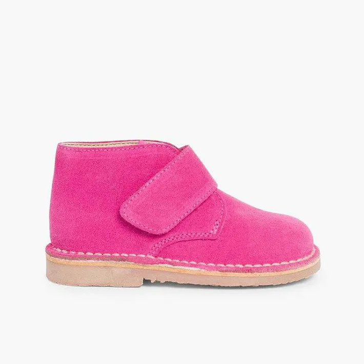 Pisamonas School Shoes>Kids Riptape Suede Desert Boots