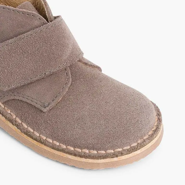 Pisamonas School Shoes>Kids Riptape Suede Desert Boots