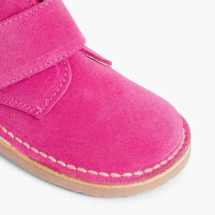 Pisamonas School Shoes>Kids Riptape Suede Desert Boots