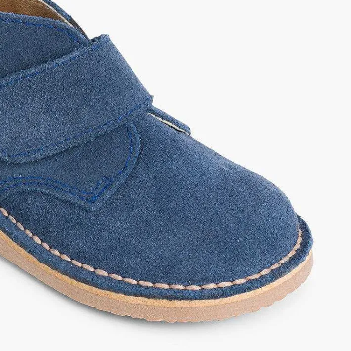 Pisamonas School Shoes>Kids Riptape Suede Desert Boots