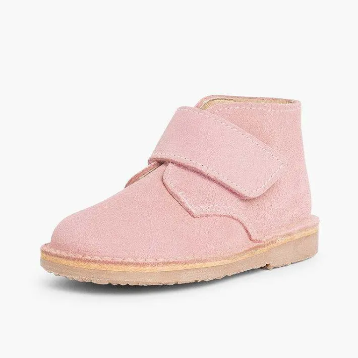 Pisamonas School Shoes>Kids Riptape Suede Desert Boots