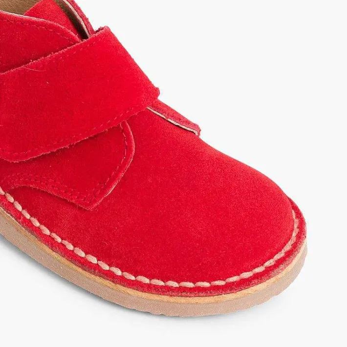 Pisamonas School Shoes>Kids Riptape Suede Desert Boots