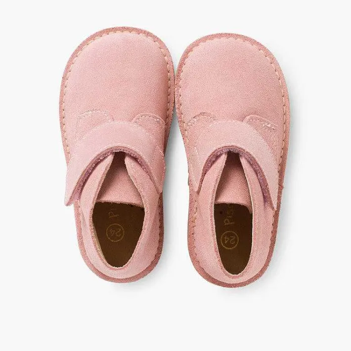 Pisamonas School Shoes>Kids Riptape Suede Desert Boots