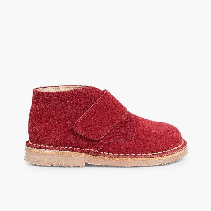 Pisamonas School Shoes>Kids Riptape Suede Desert Boots