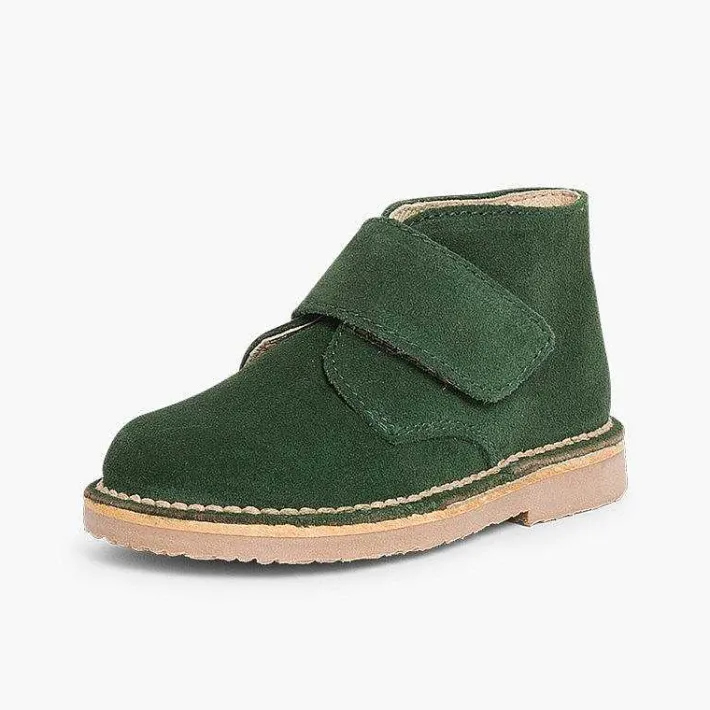 Pisamonas School Shoes>Kids Riptape Suede Desert Boots