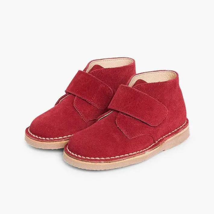 Pisamonas School Shoes>Kids Riptape Suede Desert Boots