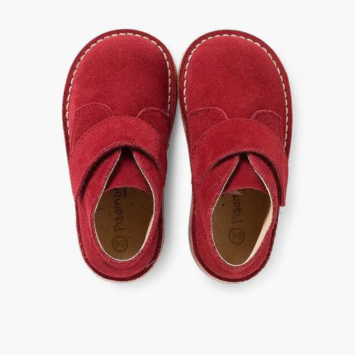 Pisamonas School Shoes>Kids Riptape Suede Desert Boots