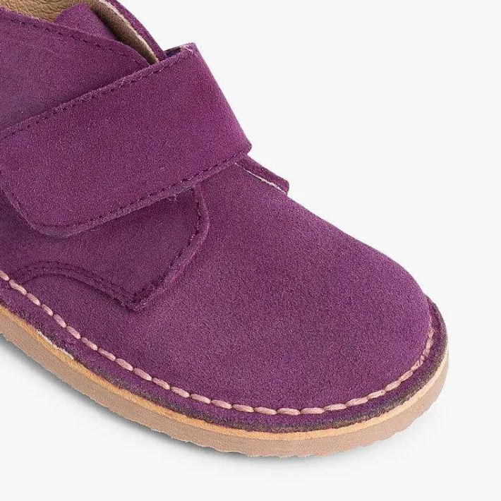 Pisamonas School Shoes>Kids Riptape Suede Desert Boots