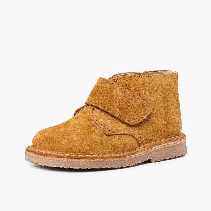 Pisamonas School Shoes>Kids Riptape Suede Desert Boots