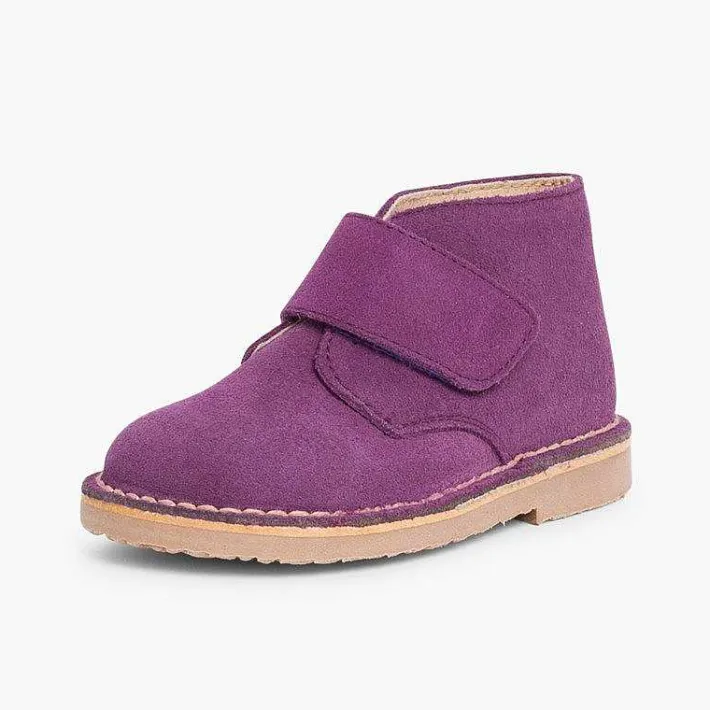 Pisamonas School Shoes>Kids Riptape Suede Desert Boots